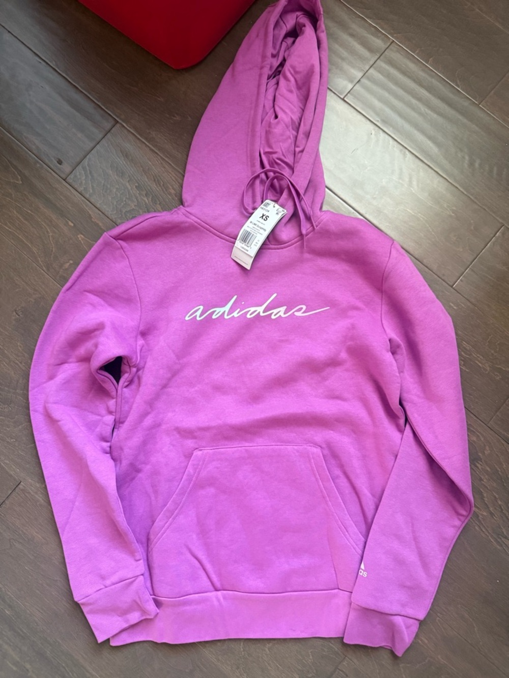 adidas Women’s Pink Script Logo Hoodie